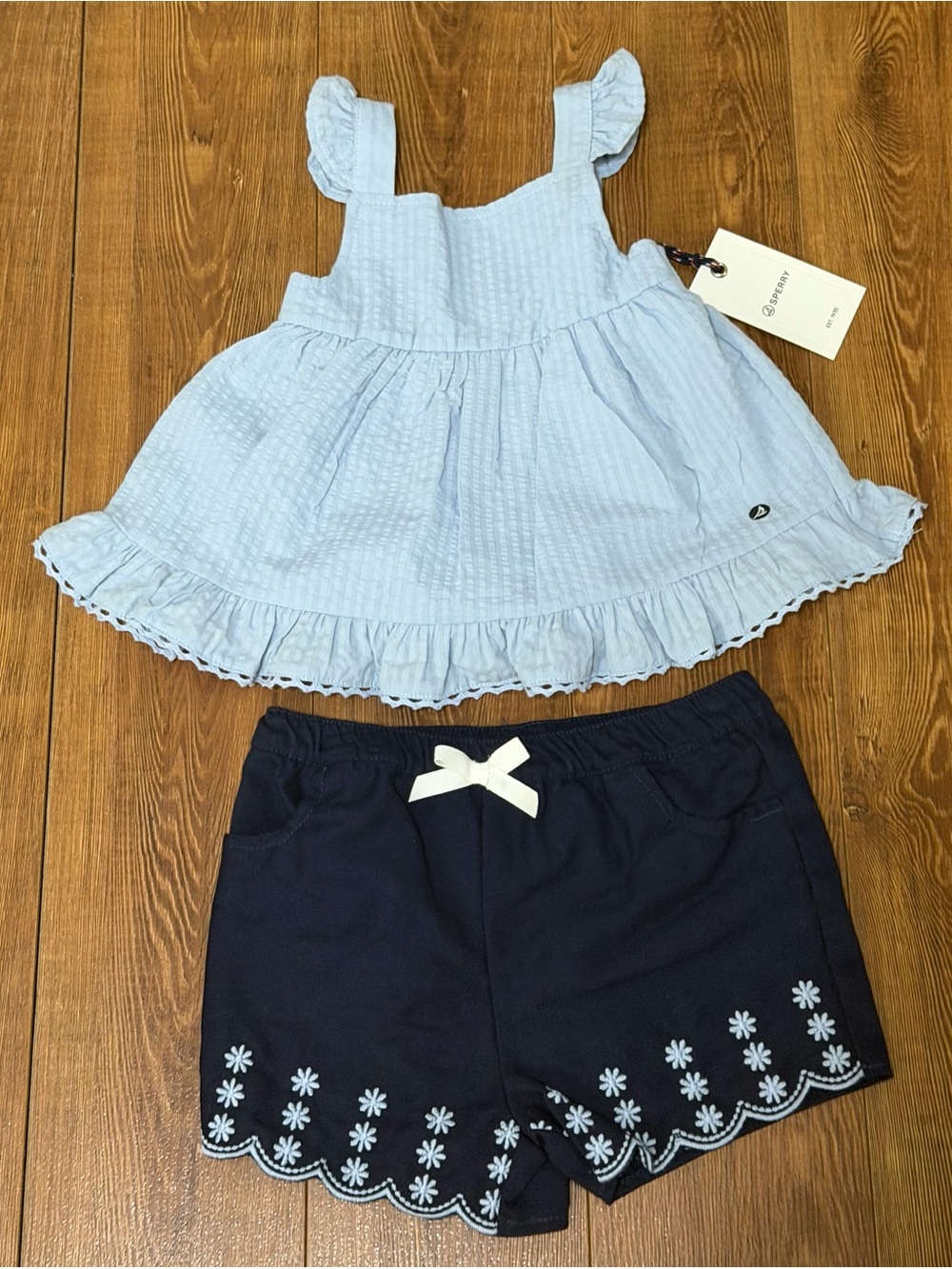 Sperry Baby Girls Sleeveless Tank /Short Set  - Size 12 Month - New w/Tag